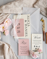 Zaproszenia ślubne Proste i Nowoczesne  eleganckie zaproszenia na ślub, nowoczesne zaproszenia ślubne z jedwabną wstążką, nowoczesne zaproszenia na ślub i wesele4