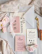 Zaproszenia ślubne Proste i Nowoczesne  eleganckie zaproszenia na ślub, nowoczesne zaproszenia ślubne z jedwabną wstążką, nowoczesne zaproszenia na ślub i wesele5