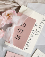 Zaproszenia ślubne Proste i Nowoczesne  eleganckie zaproszenia na ślub, nowoczesne zaproszenia ślubne z jedwabną wstążką, nowoczesne zaproszenia na ślub i wesele6