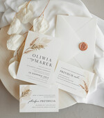 Zaproszenia ślubne Proste i Nowoczesne  delikatne minimalistyczne zaproszenia ślubne w kolorze ecru, proste zaproszenia na ślub i wesele, proste zaproszenia slubne, zaproszenia na slub z kwiatami0