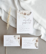 Zaproszenia ślubne Proste i Nowoczesne  eleganckie minimalistyczne zaproszenia ślubne w kolorze białym, proste zaproszenia na ślub i wesele, delikatne zaproszenia slubne, zaproszenia na slub z kwiatami2