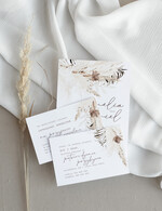 Zaproszenia ślubne Proste i Nowoczesne  eleganckie minimalistyczne zaproszenia ślubne w kolorze białym, proste zaproszenia na ślub i wesele, delikatne zaproszenia slubne, zaproszenia na slub z kwiatami3