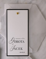 Zaproszenia ślubne Proste i Nowoczesne  czarno białe zaproszenia ślubne, minimalistyczne zaproszenia na ślub i wesele, monochromatyczne podłużne zproszenie3