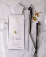 Zaproszenia ślubne Proste i Nowoczesne  czarno białe zaproszenia ślubne, minimalistyczne zaproszenia na ślub i wesele, monochromatyczne podłużne zproszenie5