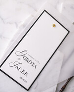 Zaproszenia ślubne Proste i Nowoczesne  czarno białe zaproszenia ślubne, minimalistyczne zaproszenia na ślub i wesele, monochromatyczne podłużne zproszenie7