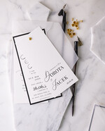 Zaproszenia ślubne Proste i Nowoczesne  czarno białe zaproszenia ślubne, minimalistyczne zaproszenia na ślub i wesele, monochromatyczne podłużne zproszenie8