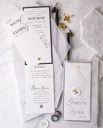 Zaproszenia ślubne Proste i Nowoczesne  czarno białe zaproszenia ślubne, minimalistyczne zaproszenia na ślub i wesele, monochromatyczne podłużne zproszenie9