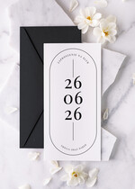 Zaproszenia ślubne Proste i Nowoczesne  proste zaproszenia ślubne, minimalistyczne zaproszenia na ślub i wesele, monochromatyczne podłużne zaproszeń ślubnych,1