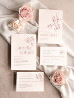 Zaproszenia ślubne Proste i Nowoczesne  rustykalne zaproszenia slubne, eleganckie zaproszenia na ślub pudrowy róż, delikatne zaproszenia ślubne, rustykalne zaproszenia na ślub1