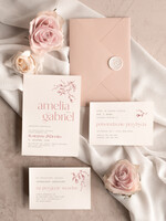 Zaproszenia ślubne Proste i Nowoczesne  rustykalne zaproszenia slubne, eleganckie zaproszenia na ślub pudrowy róż, delikatne zaproszenia ślubne, rustykalne zaproszenia na ślub2