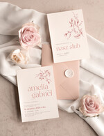 Zaproszenia ślubne Proste i Nowoczesne  rustykalne zaproszenia slubne, eleganckie zaproszenia na ślub pudrowy róż, delikatne zaproszenia ślubne, rustykalne zaproszenia na ślub0