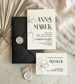 Zaproszenia ślubne Proste i Nowoczesne  eleganckie zaproszenia slubne czarna koperta, proste zaproszenia na ślub, delikatne zaproszenia slubne, zaproszenia na slub w kolorze ecru, proste wzory zaproszeń ślubnych 2