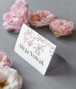 Winietki Nowoczesne prosta forma  ręcznie robione winietki ślubne wizytówki dla gości weselnych, delikatne winietki na stoły weselne, ślubne winietki piękna dekoracja stołów ślubnych 0