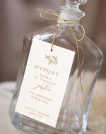 Zawieszki na butelki Nowoczesne prosta forma  zawieszki ślubne, zawieszki na alkohol z dowolną treścią, ozdobna zawieszka na wódkę weselną, etykieta na butelki, proste zawieszki ślubne1