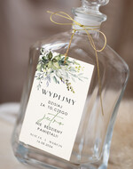 Zawieszki na butelki Nowoczesne prosta forma  eleganckie etykiety na butelki weselne, zawieszki na alkohol z dowolną treścią, ozdobna zawieszka na wódkę weselną, etykieta na alkohol, delikatne zawieszki1