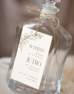 Zawieszki na butelki Nowoczesne prosta forma  rustykalne zawieszki ślubne, zawieszki na alkohol z dowolną treścią, ozdobna zawieszka na wódkę weselną, etykieta na butelki, proste zawieszki ślubne1