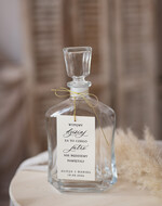 Zawieszki na butelki Nowoczesne prosta forma  zawieszki na butelkę, proste zawieszki ślubne, minimalistyczne zawieszki na alkohol z dowolną treścią, ozdobna zawieszka na wódkę weselną, etykieta na butelki0