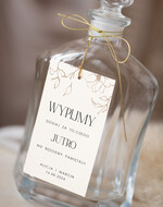 Zawieszki na butelki Nowoczesne prosta forma  etykiety na butelki weselne, zawieszki na alkohol z dowolną treścią, ozdobna zawieszka na wódkę weselną, etykieta na alkohol, proste zawieszki na alkohol1