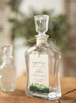 Zawieszki na butelki Nowoczesne prosta forma  zawieszki na butelkę z lasem, proste zawieszki ślubne, rustykalne zawieszki na alkohol z dowolną treścią, ozdobna zawieszka na wódkę weselną, etykieta na butelki1