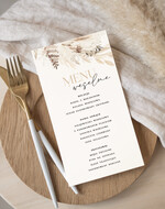 Menu Nowoczesne prosta forma  eleganckie menu weselne, nowoczesne i proste menu, karta dań weselnych menu weselne plan podawania posiłków, menu dopasowane do zaproszeń1