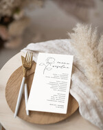 Menu Nowoczesne prosta forma  eleganckie menu weselne, nowoczesne i proste menu, karta dań weselnych menu weselne plan podawania posiłków, menu dopasowane do zaproszeń2
