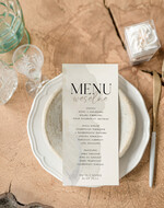 Menu Nowoczesne prosta forma  eleganckie menu na stoły weselne, karta dań na wesele, proste menu weselne w kolorze ecru, karta dań weselnych, menu weselne, plan podawania posiłków1