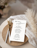 Menu Nowoczesne prosta forma  karta dań weselnych menu weselne plan podawania posiłków, menu dopasowane do zaproszeń 3