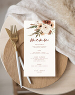 Menu Nowoczesne prosta forma  eleganckie menu na stoły weselne, karta dań na wesele, proste menu weselne w kolorze ecru, karta dań weselnych, menu weselne, plan podawania posiłków0