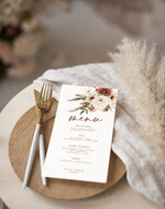 Menu Nowoczesne prosta forma  eleganckie menu na stoły weselne, karta dań na wesele, proste menu weselne w kolorze ecru, karta dań weselnych, menu weselne, plan podawania posiłków2