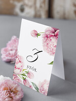 Numery na stół Nowoczesne prosta forma  numerki na stół weselny z kwiatami, numeracja stołów weselnych, proste i delikatne numerki na stoły weselne, dekoracja stołu weselnego 1