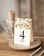 Numery na stół Nowoczesne prosta forma  numerki na stół weselny z kwiatami, numeracja stołów weselnych, proste i delikatne numerki na stoły weselne, dekoracja stołu weselnego 0