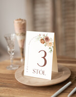 Numery na stół Nowoczesne prosta forma  Eleganckie numerki na stół weselny, numeracja stołów weselnych, proste i delikatne numerki na stoły weselne, dekoracja stołu weselnego 0