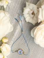 Prezenty dla Panny Młodej  zestawy z koszulką na noc poślubną Prezent na wieczór Panieński - komplet na noc poslubną box prezentowy z podwiązką i bransoletką coś niebieskiego 2