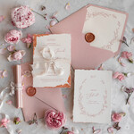 Zaproszenia ślubne Wydzierane Brzegi Zaproszenia ślubne z miedzianym zdobieniem, delikatne zaproszenia na ślub z miedzią, zaproszenie glamour z jedwabną wstążką2