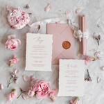 Zaproszenia ślubne Wydzierane Brzegi Zaproszenia ślubne z miedzianym zdobieniem, delikatne zaproszenia na ślub z miedzią, zaproszenie glamour z jedwabną wstążką3