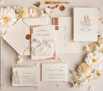 Zaproszenia ślubne Wydzierane Brzegi Zaproszenia ślubne miedziane rogi, delikatne zaproszenia na ślub z miedzią, zaproszenie glamour z jedwabną wstążką, zaproszenie ze szkicem miejsca wesela1