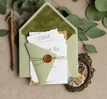 Zaproszenia ślubne Wydzierane Brzegi zaproszenia ślubne z oliwką, oliwkowe zaproszenia slubne, zaproszenia ślubne z gałązką oliwki, darte zaproszenia na ślub, zaproszenia ślubne ze złotkiem 7