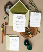 Zaproszenia ślubne Wydzierane Brzegi zaproszenia ślubne z oliwką, oliwkowe zaproszenia slubne, zaproszenia ślubne z gałązką oliwki, darte zaproszenia na ślub, zaproszenia ślubne ze złotkiem 8