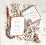 Zaproszenia ślubne Wydzierane Brzegi Darte zaproszenia ślubne z płatkami złota, delikatne zaproszenia na ślub ze złotem, zaproszenie glamour z jedwabną wstążką złote zaproszenia na ślub3