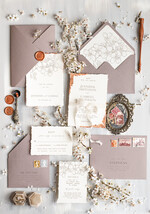 Zaproszenia ślubne Wydzierane Brzegi Darte zaproszenia ślubne z płatkami złota, delikatne zaproszenia na ślub ze złotem, zaproszenie glamour z jedwabną wstążką złote zaproszenia na ślub4