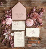 Zaproszenia ślubne Wydzierane Brzegi darte zaproszenia ślubne, eleganckie wydzierane zaproszenia na ślub, wydzierane zaproszenia slubne ze wstążką 6