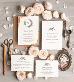 Zaproszenia ślubne Wydzierane Brzegi Wydzierane Zaproszenia ślubne z płatkami złota, delikatne zaproszenia na ślub ze złotem, rustykalne zaproszenia z kwiatami, złote darte zaproszenia na ślub5