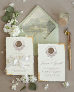 Zaproszenia ślubne Wydzierane Brzegi szarpane zaproszenia ślubne z lakiem delikatne zaproszenia na ślub ze złotem zaproszenie glamour biała wstążka darte krawędzie w zaproszeniach ślubnych7