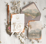 Zaproszenia ślubne Wydzierane Brzegi Darte zaproszenia ślubne z płatkami złota, delikatne zaproszenia na ślub ze złotem, zaproszenie glamour z jedwabną wstążką złote zaproszenia na ślub1