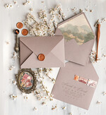 Zaproszenia ślubne Wydzierane Brzegi Darte zaproszenia ślubne z płatkami złota, delikatne zaproszenia na ślub ze złotem, zaproszenie glamour z jedwabną wstążką złote zaproszenia na ślub2