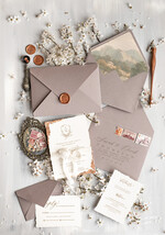 Zaproszenia ślubne Wydzierane Brzegi Darte zaproszenia ślubne z płatkami złota, delikatne zaproszenia na ślub ze złotem, zaproszenie glamour z jedwabną wstążką złote zaproszenia na ślub3