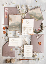 Zaproszenia ślubne Wydzierane Brzegi Darte zaproszenia ślubne z płatkami złota, delikatne zaproszenia na ślub ze złotem, zaproszenie glamour z jedwabną wstążką złote zaproszenia na ślub0