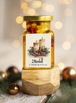 Prezenty oferta dla Firm MIODY KONFITURY SOKI Drobne prezenty świąteczne dla klientów biznesowych, prezenty dla firm z miodem, prezent biznesowy, upominki dla pracowników od firmy miód z pomarańczą0