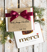 Prezenty oferta dla Firm CZEKOLADA/ pralinki/ bomboniery czekoladki bombonierka na prezent świąteczny z logo,  Drobne prezenty dla firm świąteczne czekoladki z życzeniami, Bombonierka świąteczna z życzeniami, drobne upominki na święta dla pracowników, świąteczne gadżety  kontrahentów0