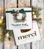 Prezenty oferta dla Firm CZEKOLADA/ pralinki/ bomboniery czekoladki bombonierka na prezent świąteczny z logo,  Drobne prezenty dla firm świąteczne czekoladki z życzeniami, Bombonierka świąteczna z życzeniami, drobne upominki na święta dla pracowników, świąteczne gadżety  kontrahentów0